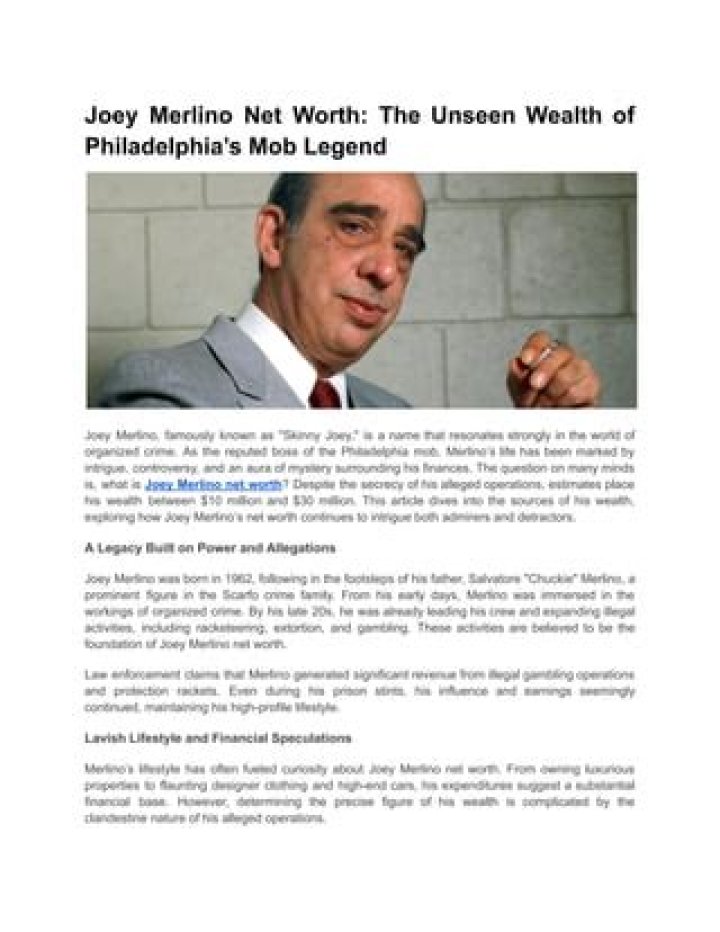 Unveiling The Wealth Of Joey Merlino: What Is His Net Worth?